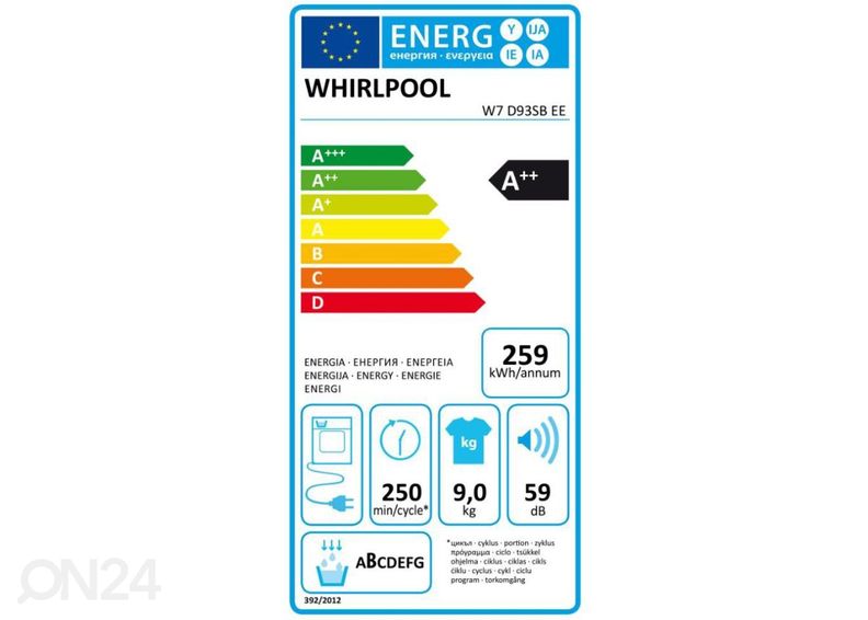 Сушильная машина Whirlpool W7D93SBEE увеличить