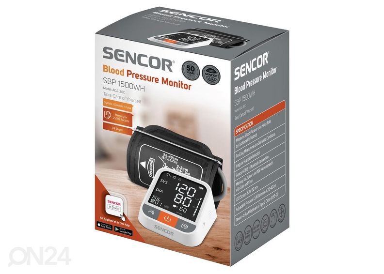 Тонометр Sencor SBP1500WH, Bluetooth + WiFi увеличить