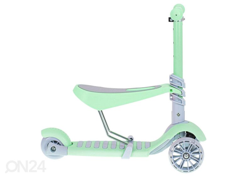 Трехколесный самокат с сиденьем и светодиодными фонарями увеличить