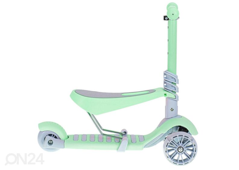 Трехколесный самокат с сиденьем и светодиодными фонарями увеличить