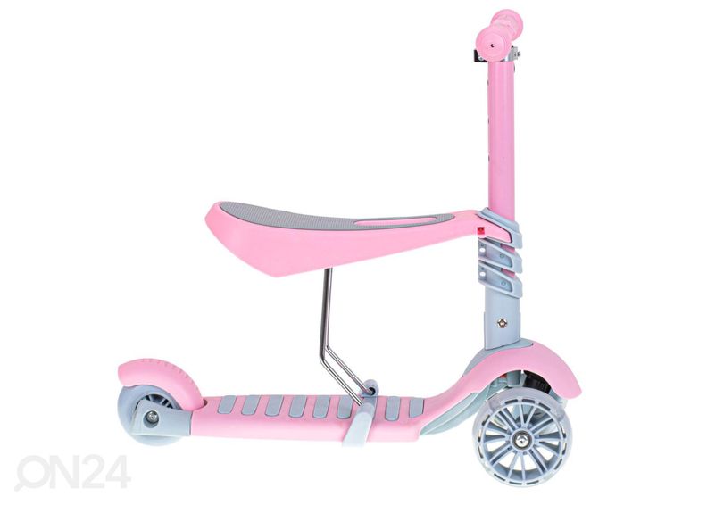 Трехколесный самокат с сиденьем и светодиодными фонарями увеличить