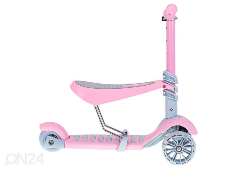 Трехколесный самокат с сиденьем и светодиодными фонарями увеличить