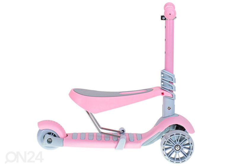 Трехколесный самокат с сиденьем и светодиодными фонарями увеличить