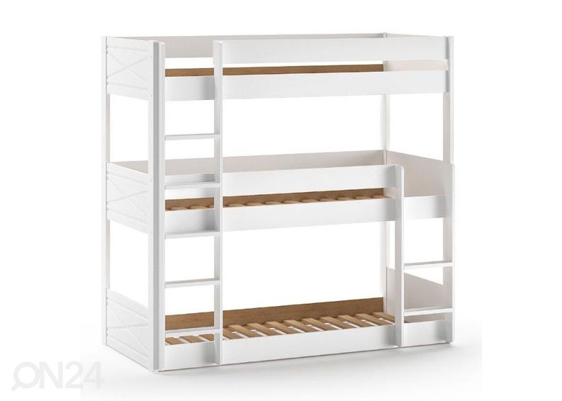 Трехъярусная кровать Scott 90x200 cm, белый увеличить