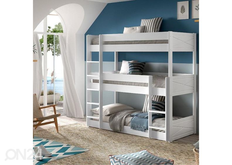 Трехъярусная кровать Scott 90x200 cm, белый увеличить