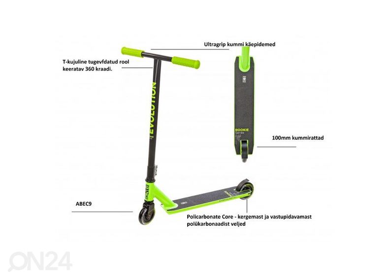 Трюковый самокат Raven Rookie Lime увеличить