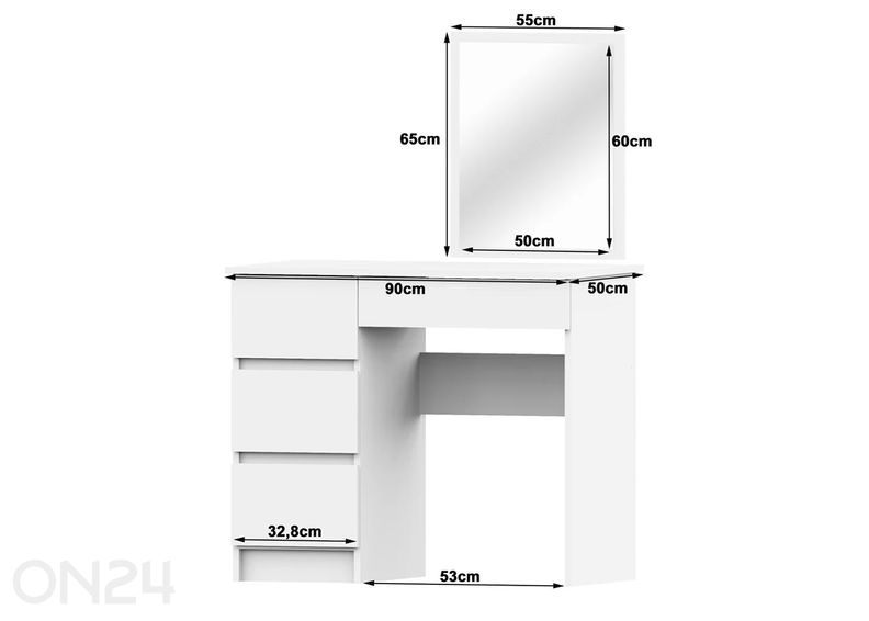 Туалетный стол с зеркалом увеличить