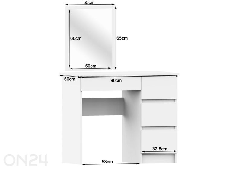 Туалетный стол с зеркалом увеличить