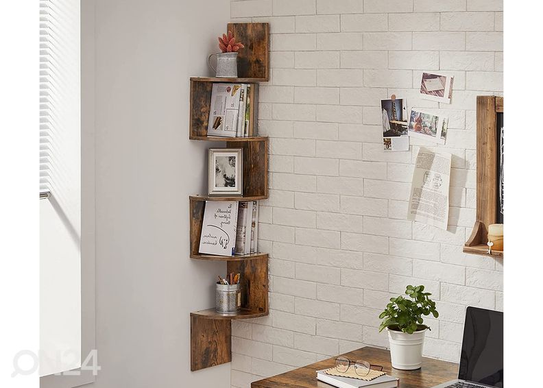 Угловая полка настенная 20x20 cm, коричневый/чёрный увеличить