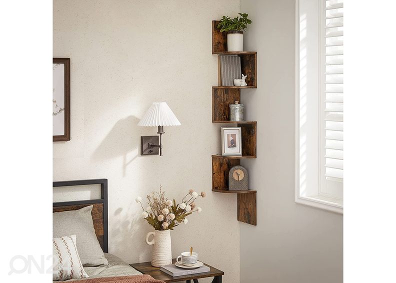 Угловая полка настенная 20x20 cm, коричневый/чёрный увеличить