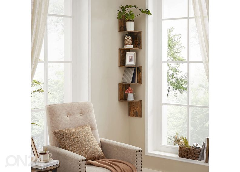 Угловая полка настенная 20x20 cm, коричневый/чёрный увеличить