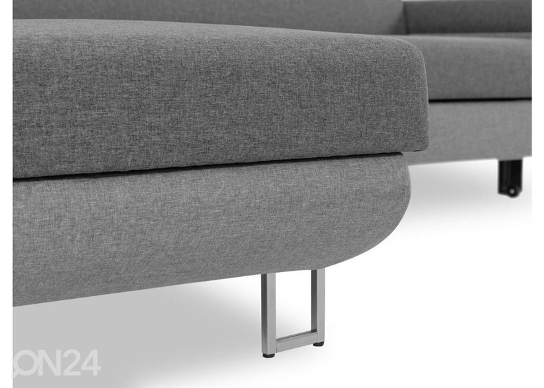 Угловой диван-кровать, серый увеличить