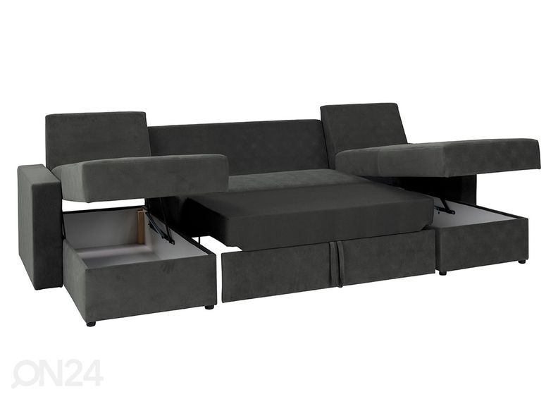 Угловой диван-кровать с двумя ящиками увеличить