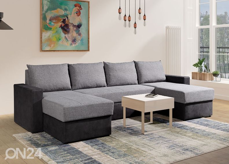 Угловой диван-кровать с двумя ящиками увеличить