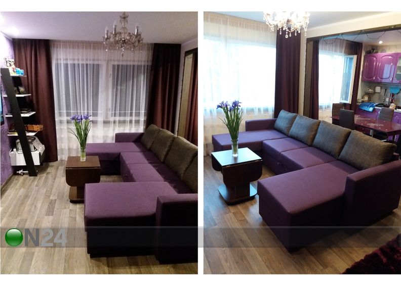 Угловой диван-кровать с двумя ящиками Mia увеличить