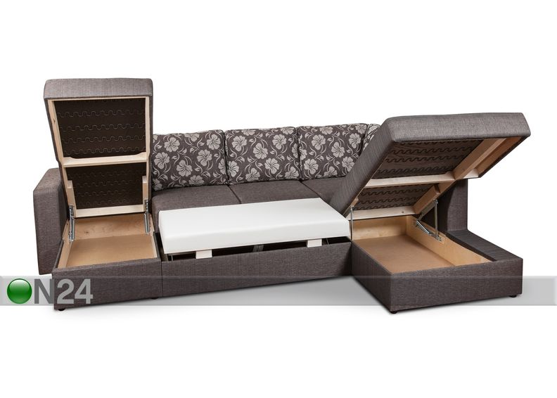 Угловой диван-кровать с двумя ящиками Rowena увеличить