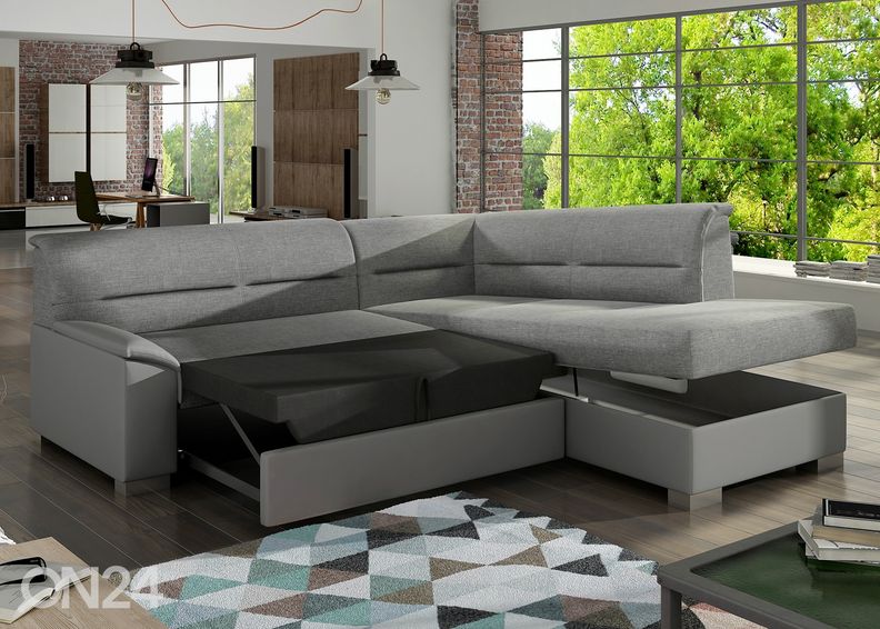 Угловой диван-кровать с ящиком увеличить