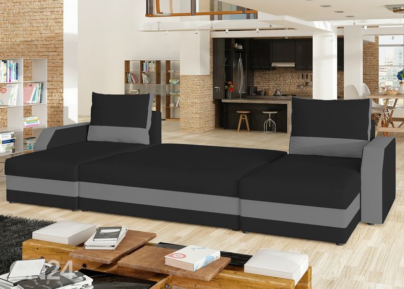Угловой диван-кровать с ящиком увеличить