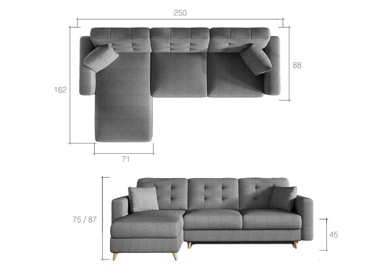 Угловой диван-кровать с ящиком увеличить