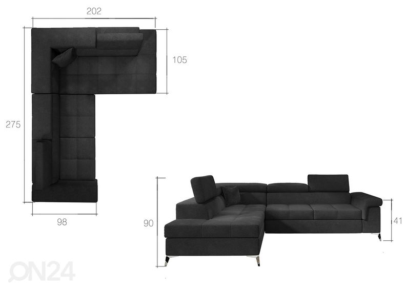 Угловой диван-кровать с ящиком увеличить