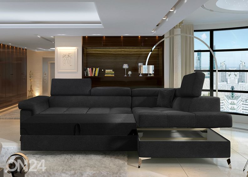 Угловой диван-кровать с ящиком увеличить