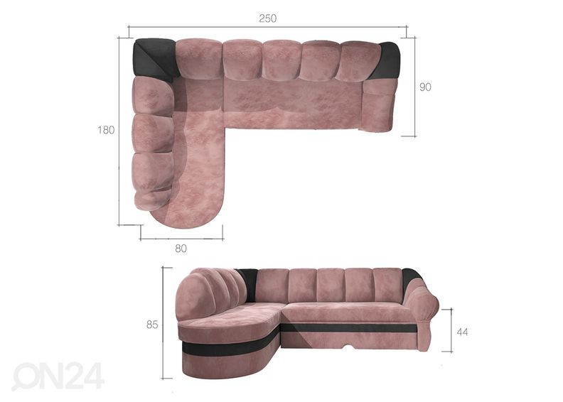 Угловой диван-кровать с ящиком увеличить