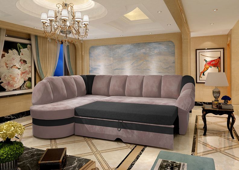 Угловой диван-кровать с ящиком увеличить