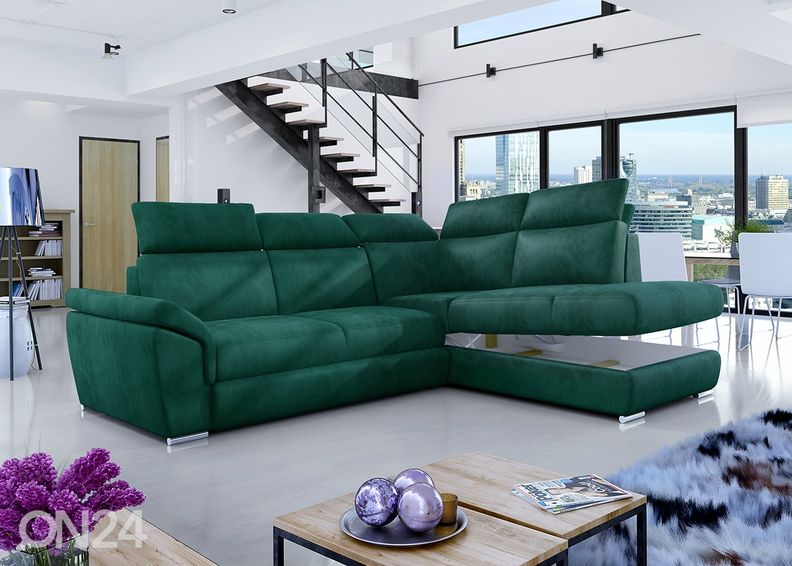 Угловой диван-кровать с ящиком увеличить