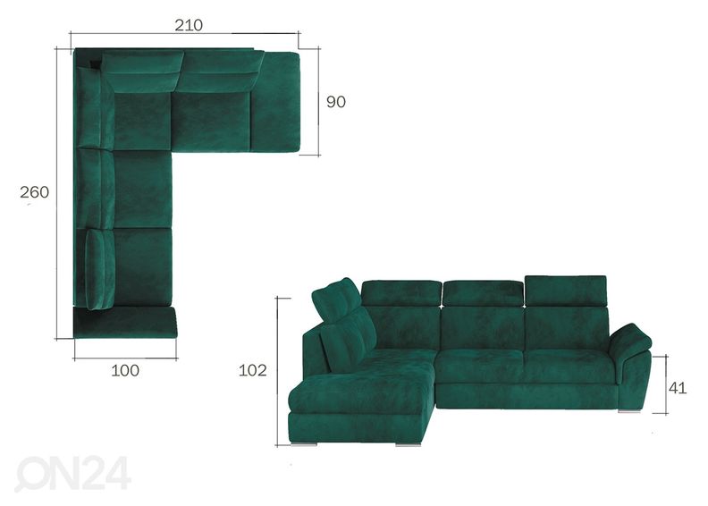 Угловой диван-кровать с ящиком увеличить