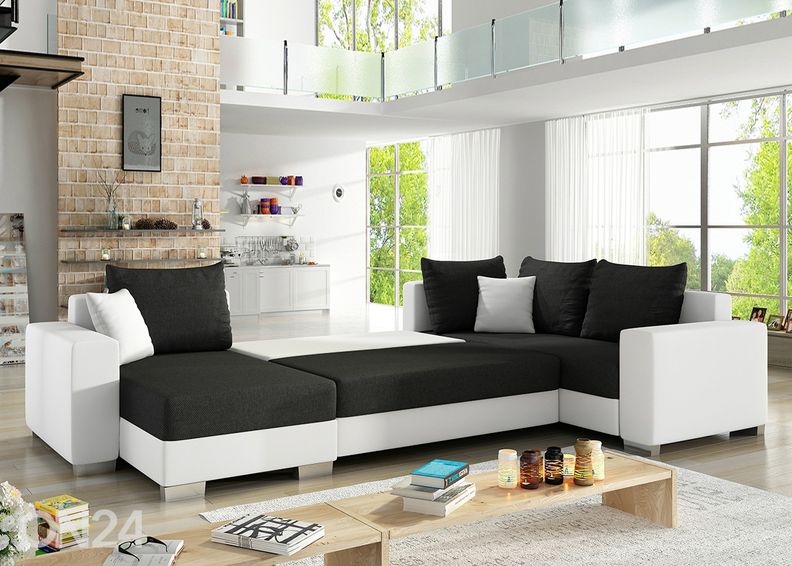 Угловой диван-кровать с ящиком увеличить