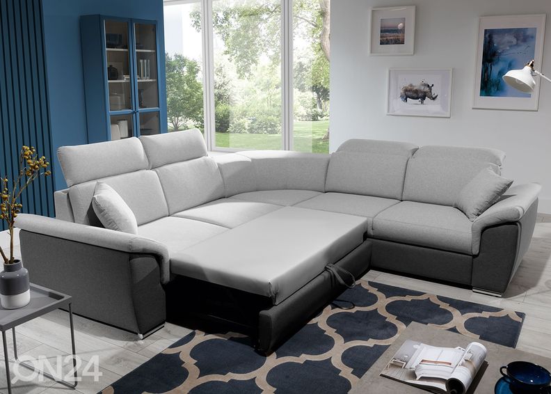 Угловой диван-кровать с ящиком увеличить