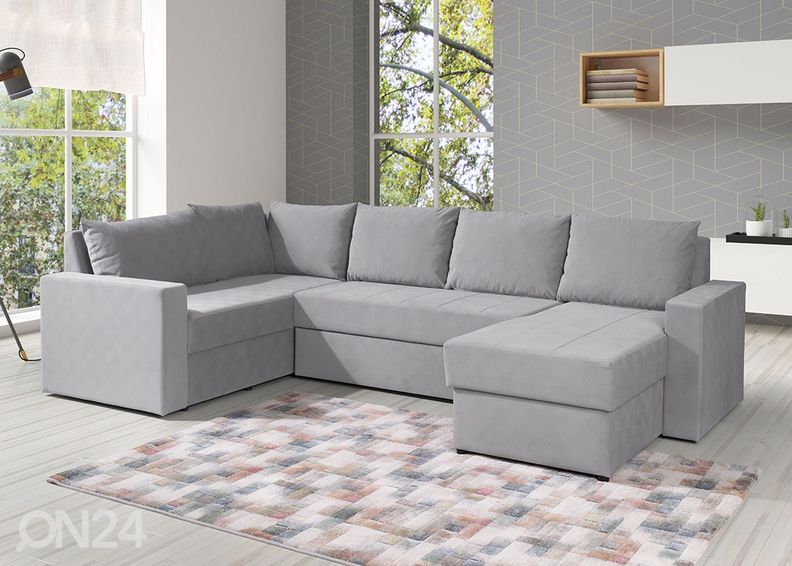 Угловой диван-кровать с ящиком увеличить