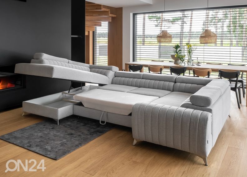 Угловой диван-кровать с ящиком увеличить