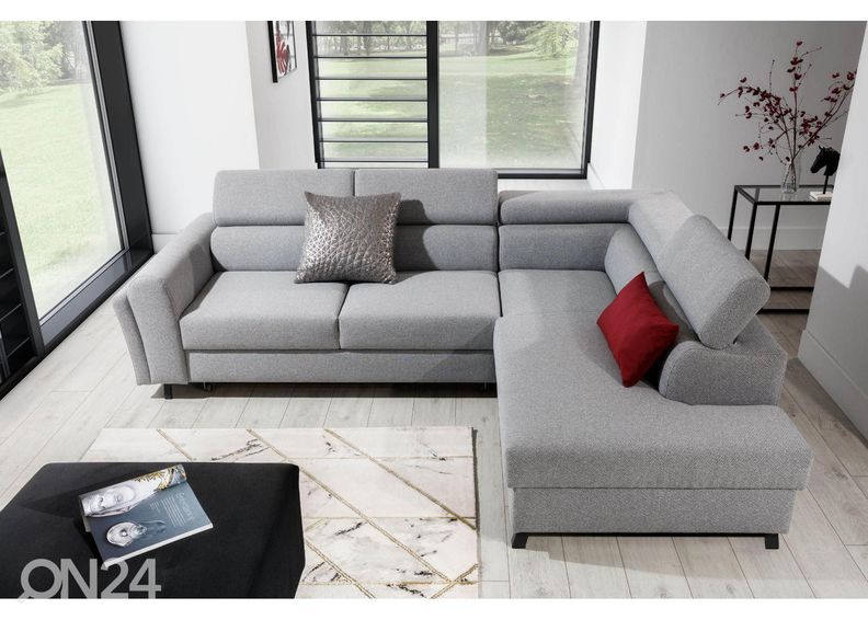 Угловой диван-кровать с ящиком увеличить