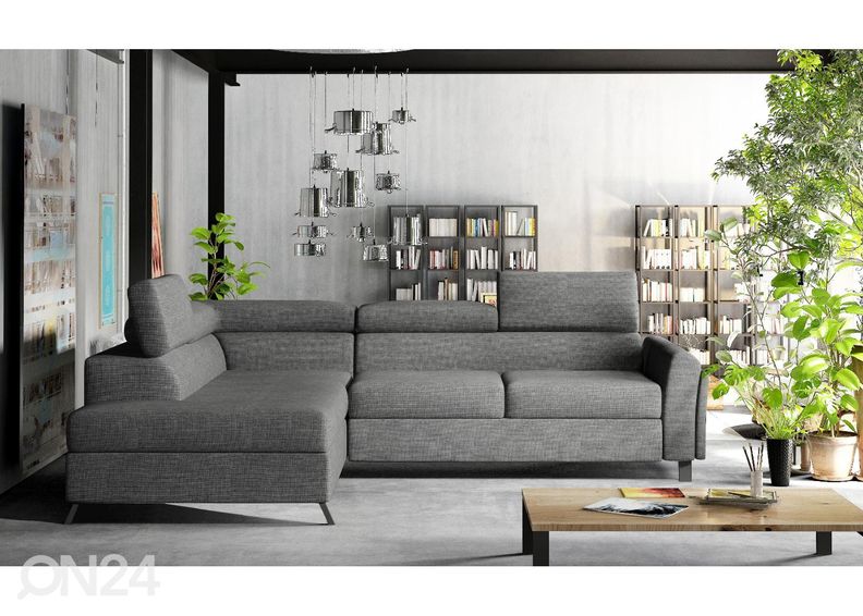 Угловой диван-кровать с ящиком увеличить