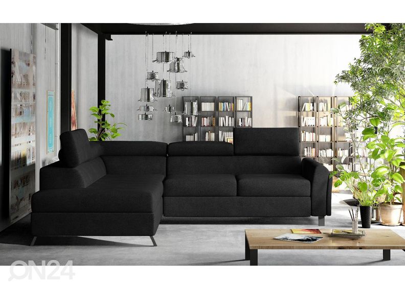 Угловой диван-кровать с ящиком увеличить