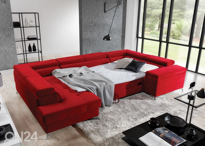 Угловой диван-кровать с ящиком увеличить