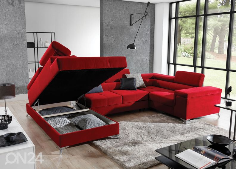 Угловой диван-кровать с ящиком увеличить