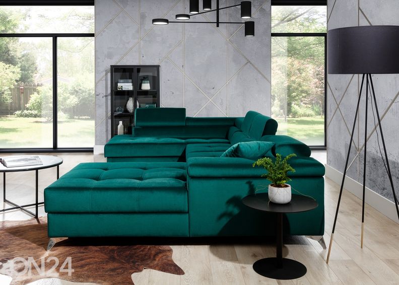 Угловой диван-кровать с ящиком увеличить