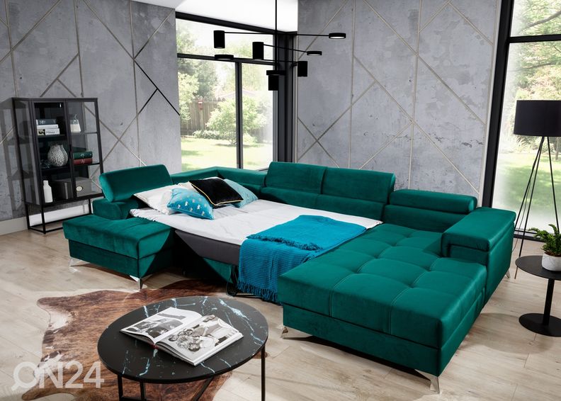 Угловой диван-кровать с ящиком увеличить