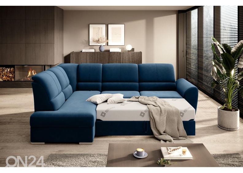 Угловой диван-кровать с ящиком увеличить