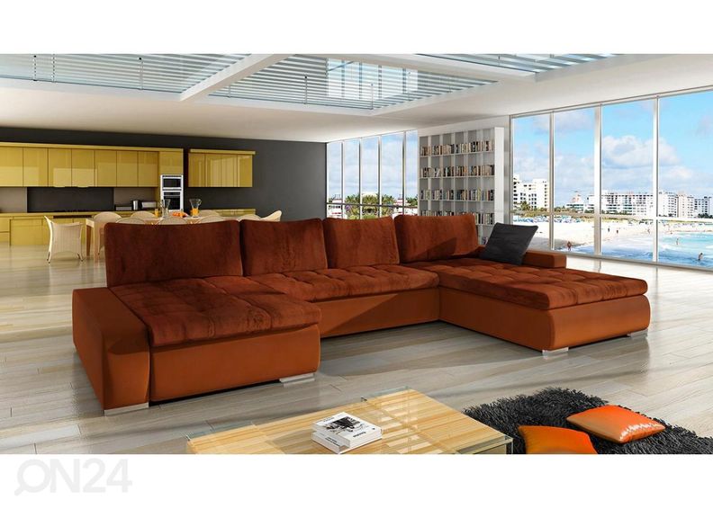 Угловой диван-кровать с ящиком увеличить