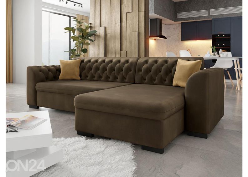 Угловой диван-кровать с ящиком увеличить