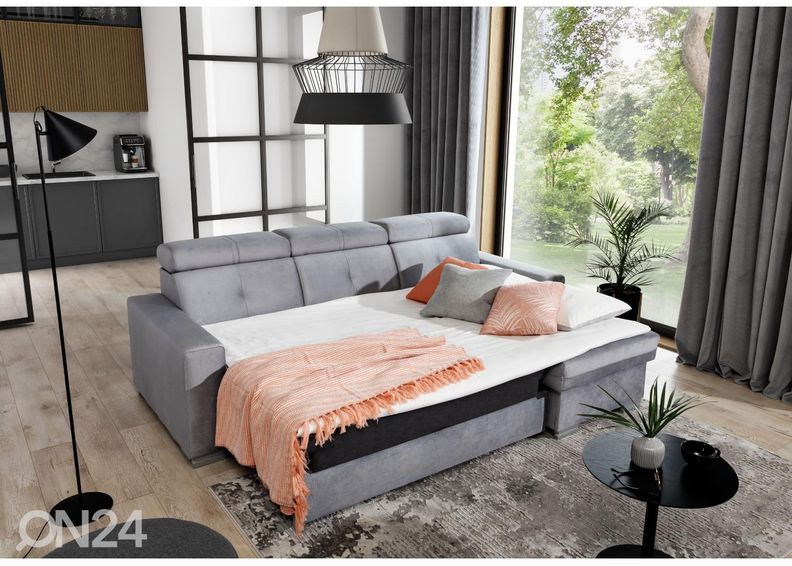 Угловой диван-кровать с ящиком увеличить