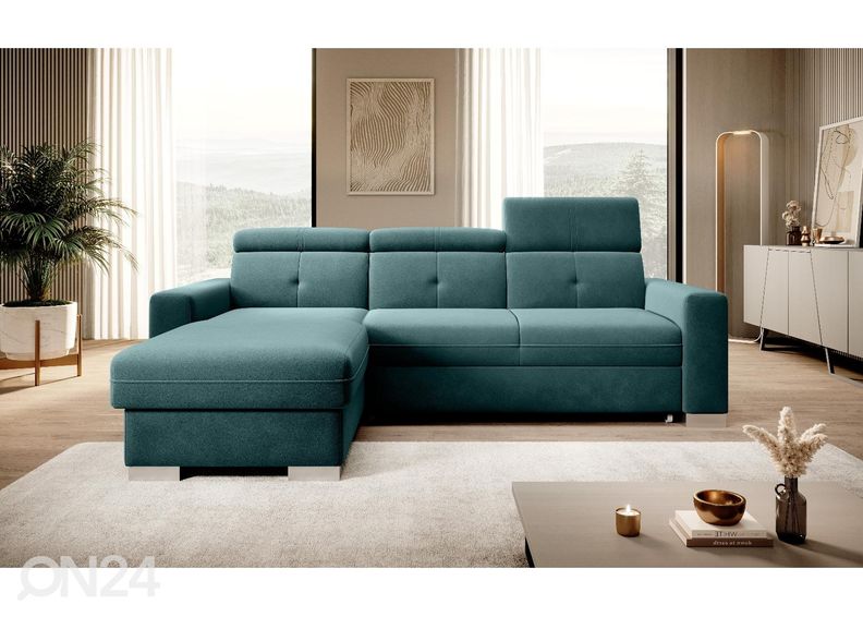 Угловой диван-кровать с ящиком увеличить