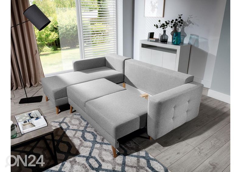 Угловой диван-кровать с ящиком увеличить