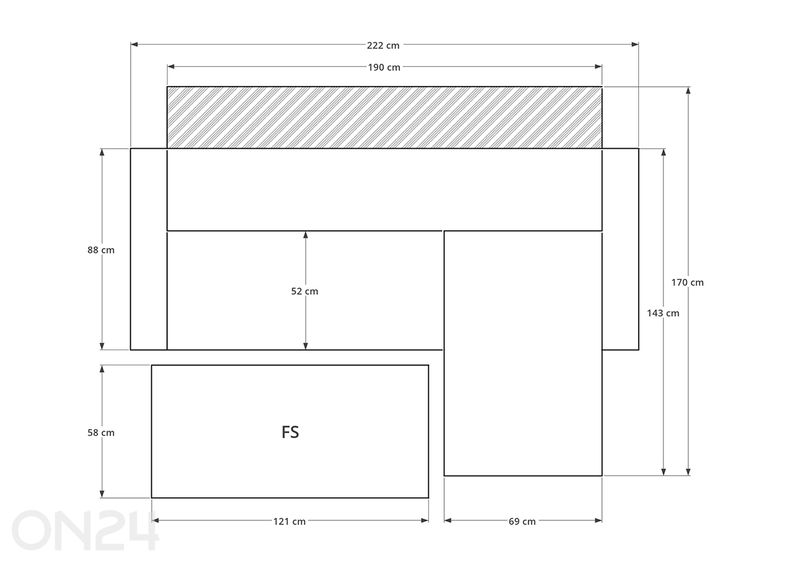 Угловой диван-кровать Claire + пуф увеличить