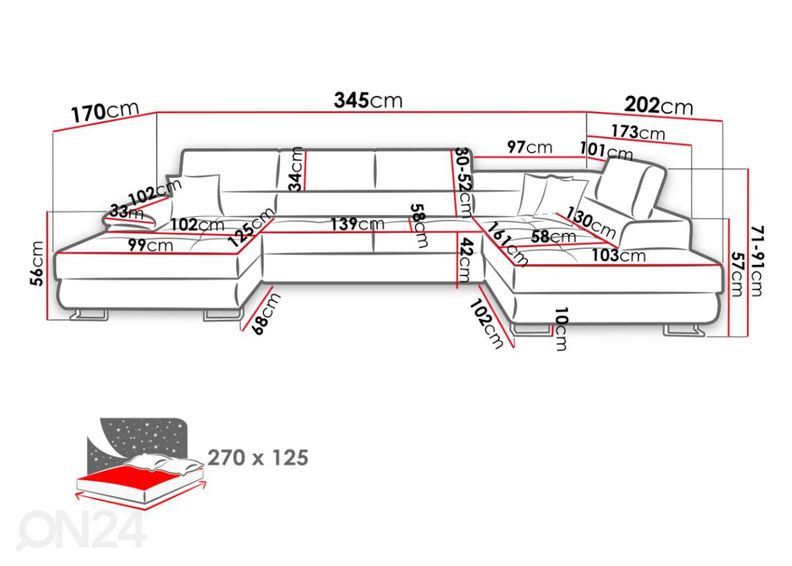 Угловой диван-кровать Granada увеличить