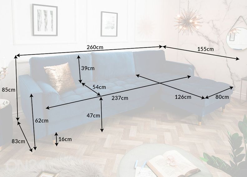 Угловой диван Velvet II увеличить