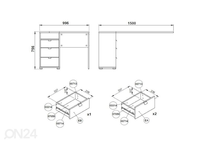 Угловой раабочий стол Sign 150 cm увеличить